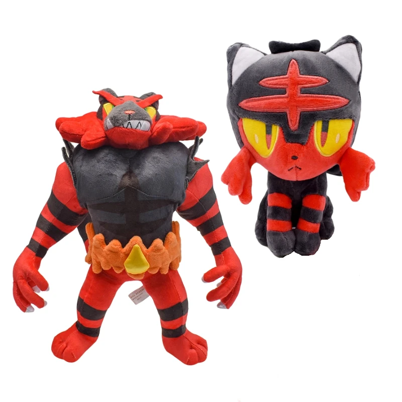 20-33cm New Pokemon Stuffed Plush Toys Litten Incineroar Cartoon Anime Figure Soft Cute Doll Kids Birthday Gifts Xmas Home Decor