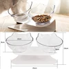 Double Cat Feeding Bowl PC Plastic Cat Shape 2 Cat feeder Container 15 Degree Tilted Pet Inclination Stand Cats Feeding Bowl 6