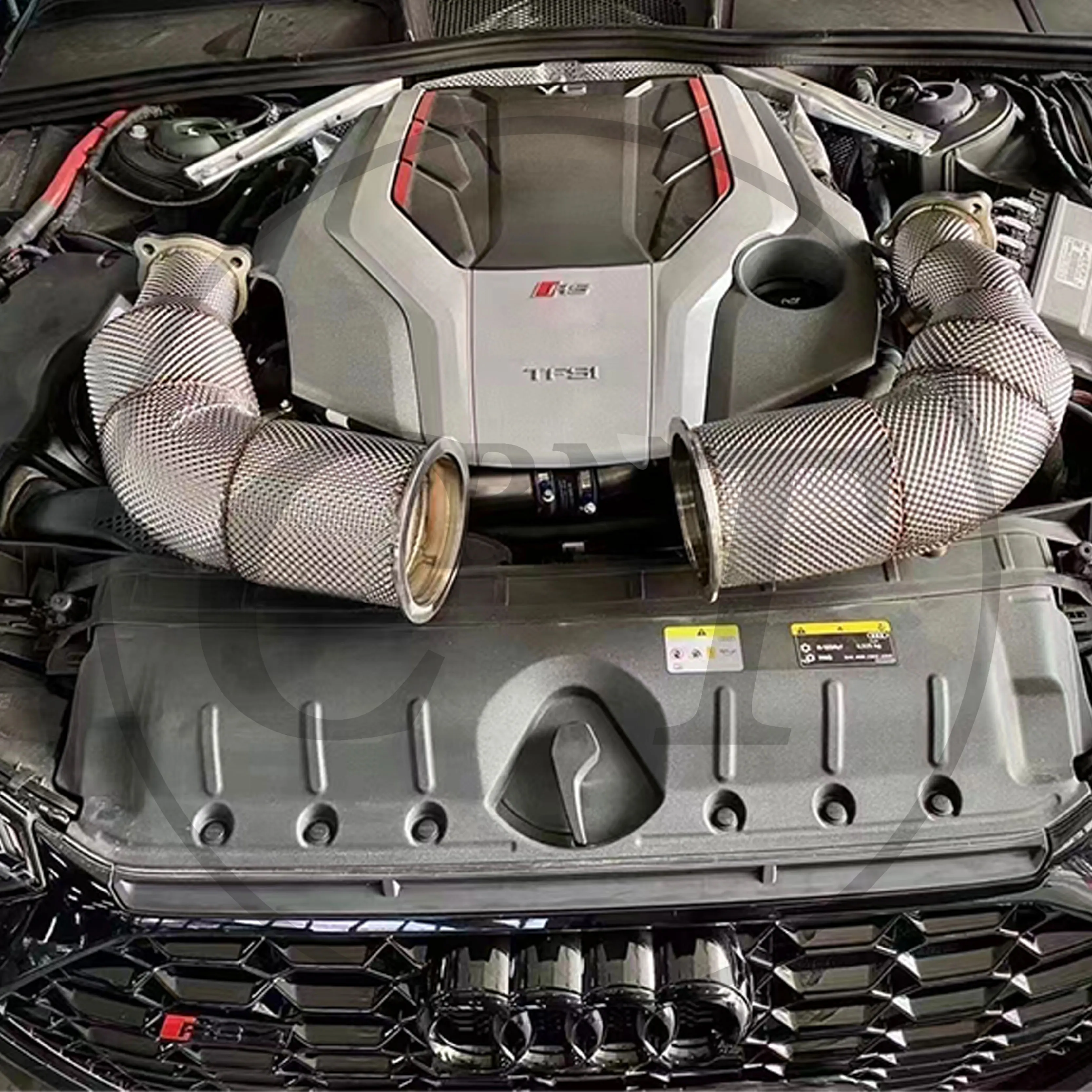 CBNT Exhaust-pipe Catted/Catless Downpipe for Audi RS4 RS5 B9 2.9T Exhaust System High Flow Performance With Heat Shield