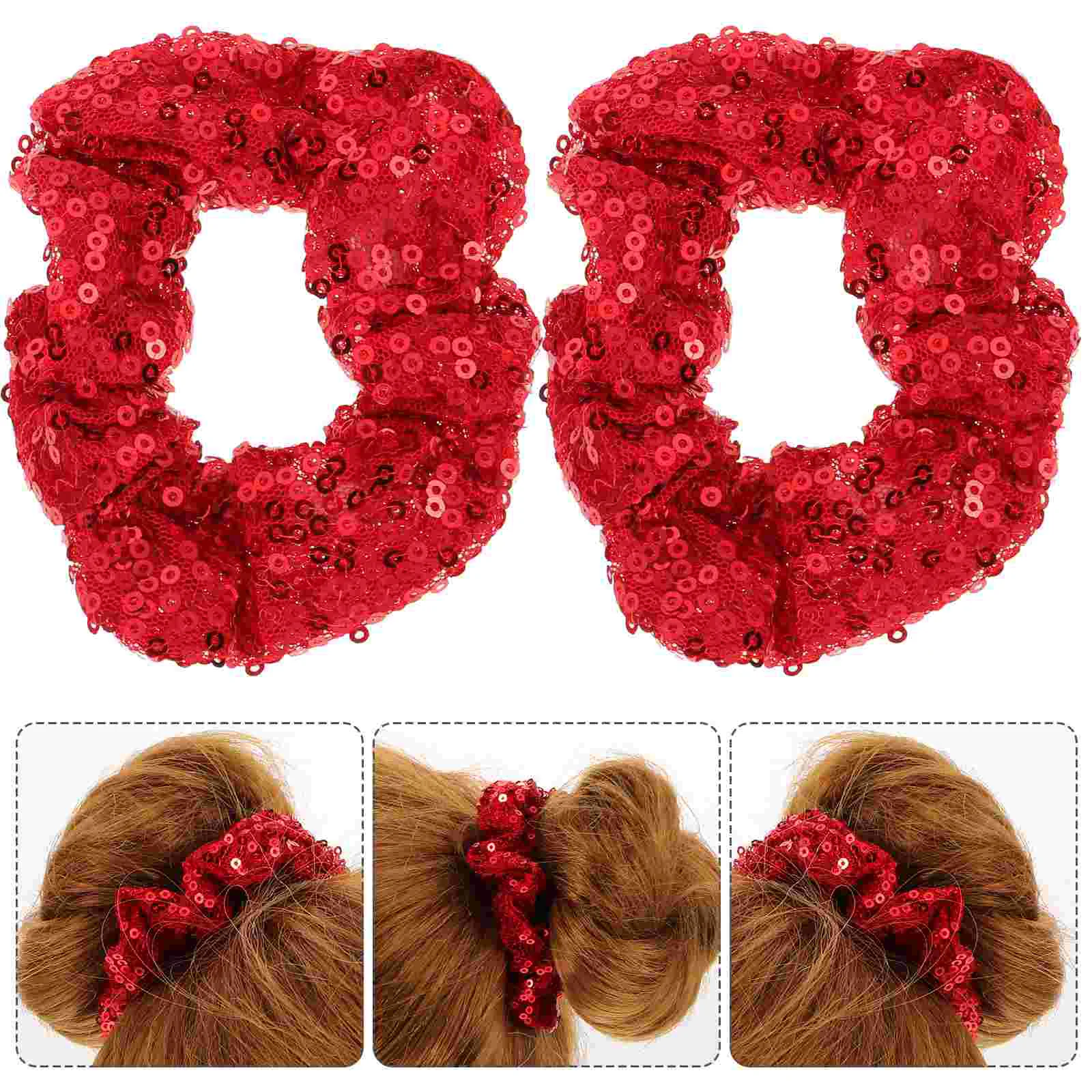 

Scrunchies Hair Bands Sequins Christmas Hair Bobbles Elastic Hairbands Ties Girls Party Favors Holiday