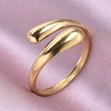 1pcs Classic Tiger Eye Real Stone Open Adjustable Stainless Steel Rings For Women Men Accessories Gold Color Finger Jewelry Ring 6