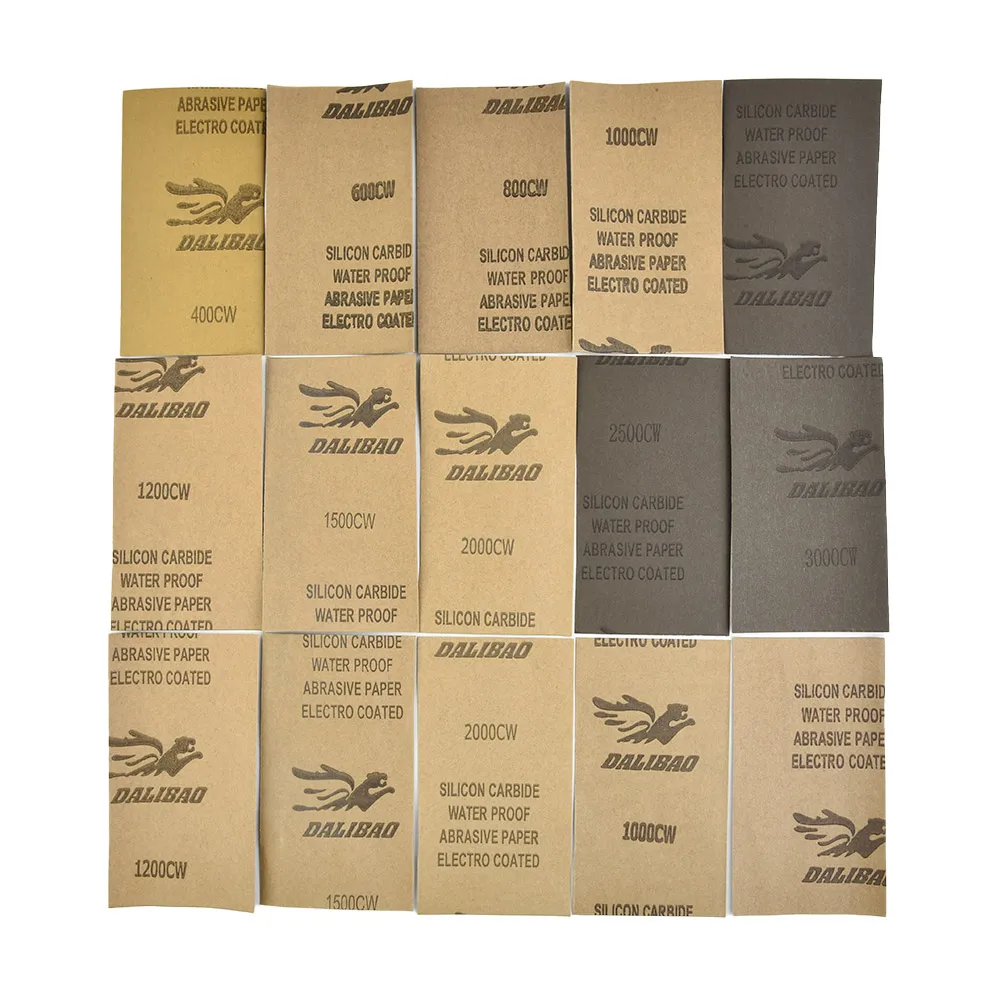 15pcs Sandpaper Tools Silicon Carbide Dry And Wet Grinding Polishing for Glass Wood Car Body Sanding Rust Removal