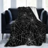 Spider Cobweb Spiderweb Halloween Goth Pattern Flannel Fleece Blanket Ultra-Soft Fluffy Warm Throw Blanket for Couch Bed Seasons 2