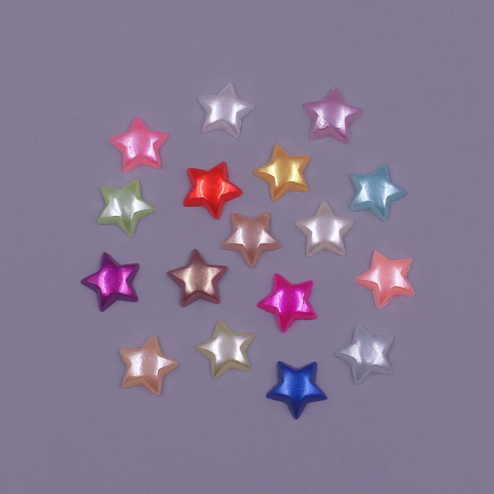 

Bulk Wholesale 10MM 1000pcs Stars Shape Loose Beads ABS Flat-back Pearls DIY Jewelry Clothes Phone Craft Scrapbook Decoration