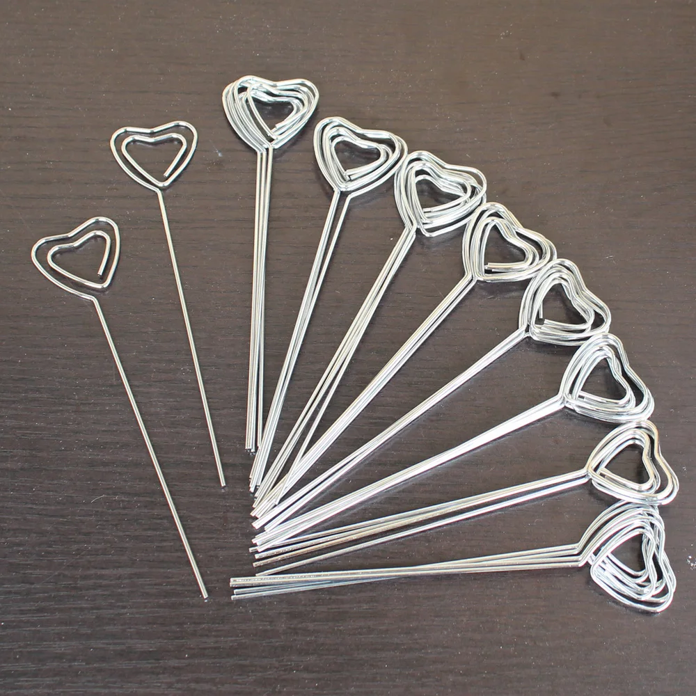 Lot 50pcs DIY Craft Wire Photo Clips Clay&Cake Accessories Memo Holders Place Card Clamp Black Gold Shiny Chrome Steel Rod 5