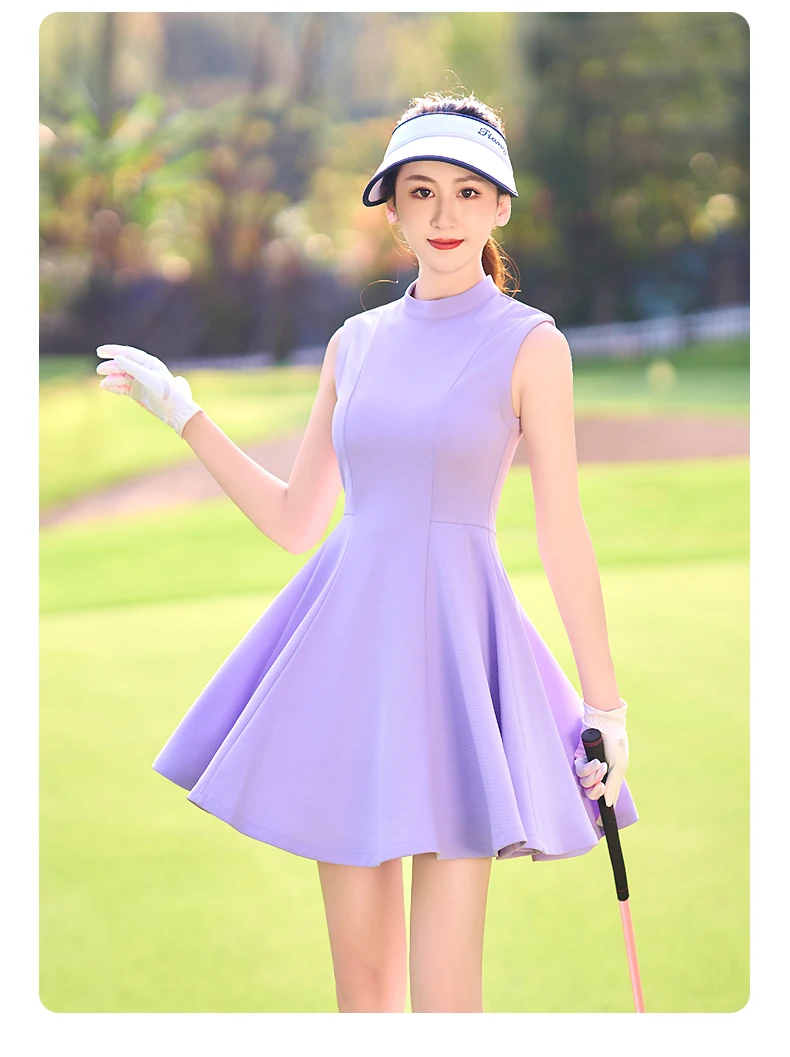 Women's High Waist Golf Dress with Integrated Shorts - Sleeveless Pleated  Skirt | eBay