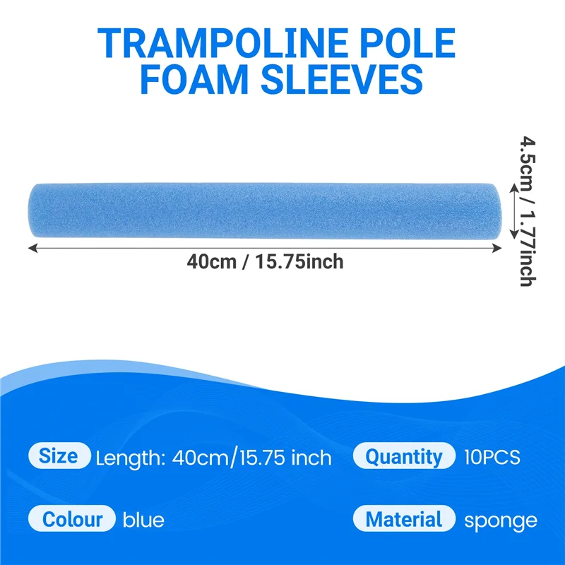 Trampoline Poles Cover Padding Foam Tubing 40CM Foamed Pipe Sponge Casing Protective Trampoline Pole Sleeves 10PCS