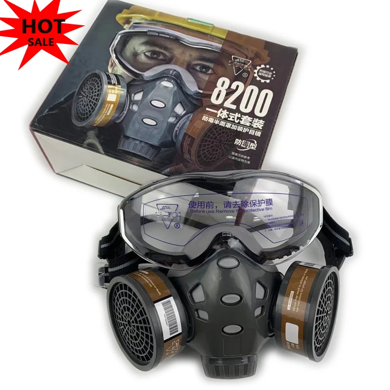 Ultimate Protection Full Face Respirator Mask with Safety Glasses and Filter