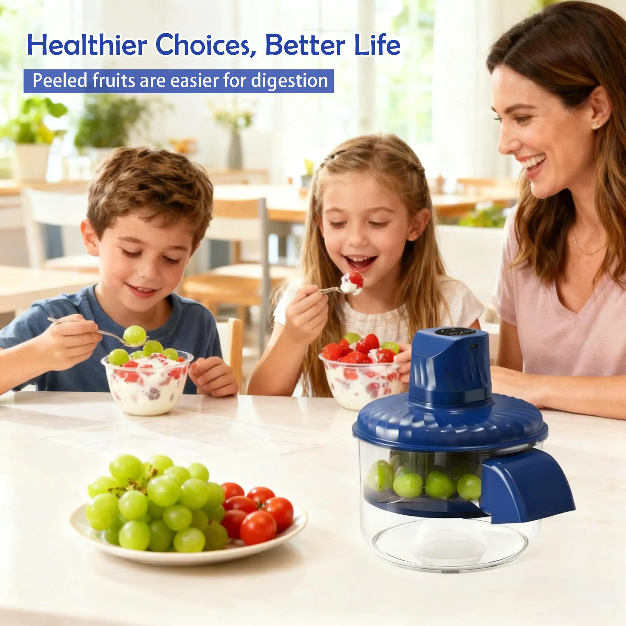 Automatic Electric Grape Peeler Machine - Hands-Free Skin Remover for Berries Fruits, Fruit Prep Tool, Effortless Peeling