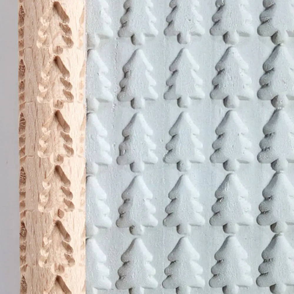 Description Picture 6 of itemCreative Wooden Pressure Roller DIY Portable Embossed Rolling Pin Non-Stick Household Texture Roller for Clay Clay Tools