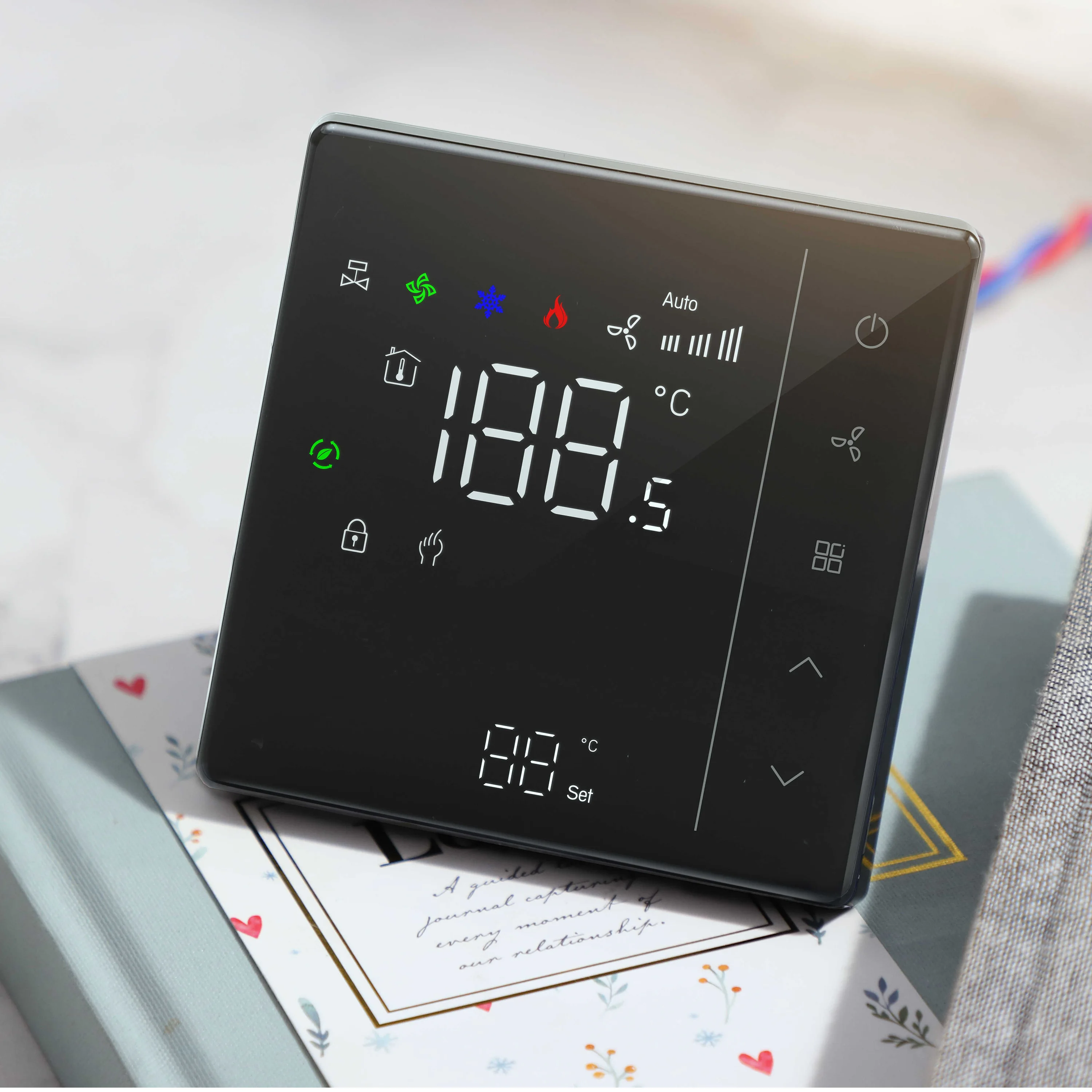 24V 220V NC/KEINE Ventil 3-Speed Touchscreen Thermostat für Temperatur Control Fan Spule Einheit arbeit mit Kanal System