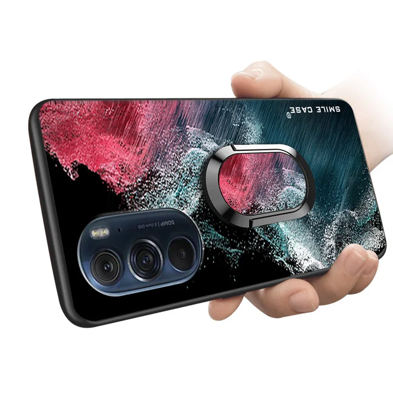 

Moto Edge X30 5G Case Luxury Moto X30 6.7 Inch With Ring Magnetic Function Soft Silicone Funda for MotorolaMoto Edge X30 Cover