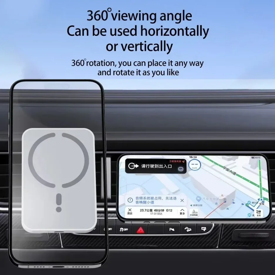 100W Magnetic Car Wireless Charger For Magsafe iPhone 16 15 14 13 12 Pro Max Air Vent Car Phone Holder Stand Fast Charging