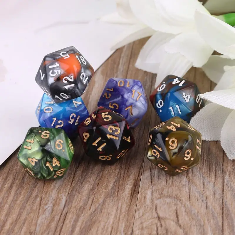D20 Polyhedral Muti-sided Numbers Dials Table Board Role Playing Game 7pcs game dice dice set