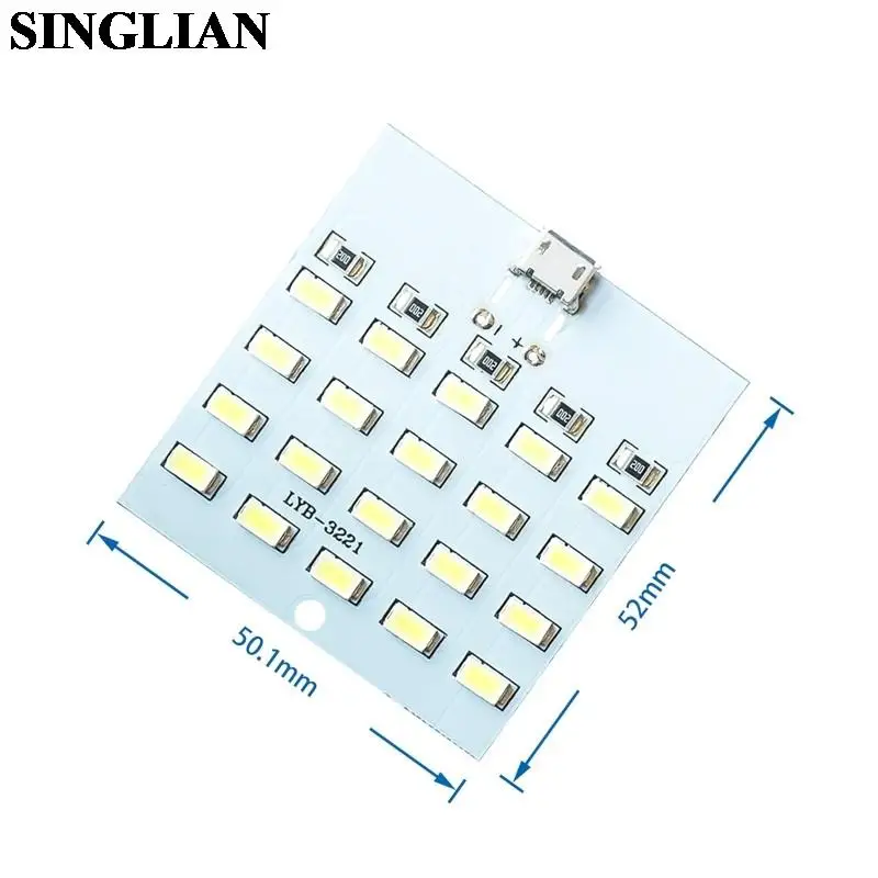 LED Lamp Board 1pcs 8/12/16/20Bits 8 12 16 20LED Lamp Bead Panel Mini Micro USB Night Light Mobile Camping Emergency Light