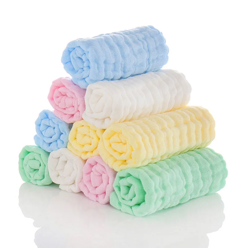 Baby Bath Face Towel Saliva Towels 6 Layer Cotton Newborn Feeding Washcloth Hand Towel Handkerchief 30x30cm
