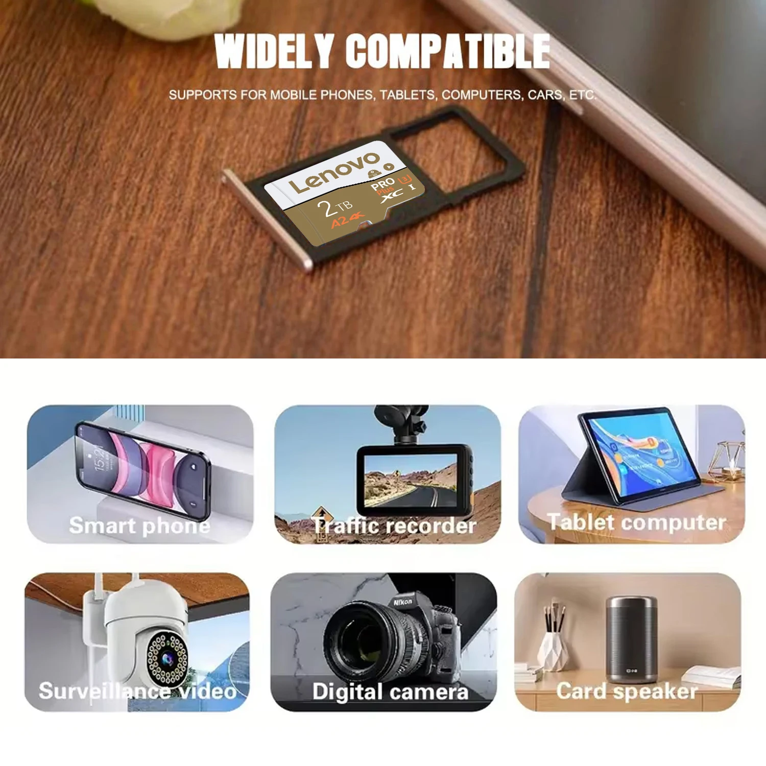 레노버 2TB 메모리 SD 카드 U3 마이크로 SD 카드 고속 TF 플래시 카드 512GB 256GB 128GB 64GB 4K 풀 HD 휴대폰용 닌텐도 스위치용