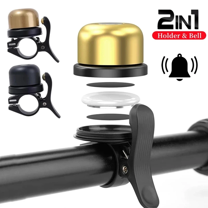 Bicycle Bell for Apple AirTag Bike Mount GPS Tracker Waterproof Holder Case for Air Tag Hidden Under Bicycle Bell Anti-Theft gps locator key finder anti lost tracker anti lose tracker item locator anti lost locator key chain locator