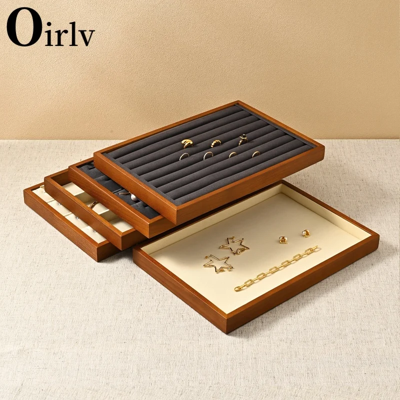 Oirlv Soild Wood Jewelry Display Exquisite Jewellery Holder Portable Ring Earrings Necklace Organizer Box organizator de boys - Image 4