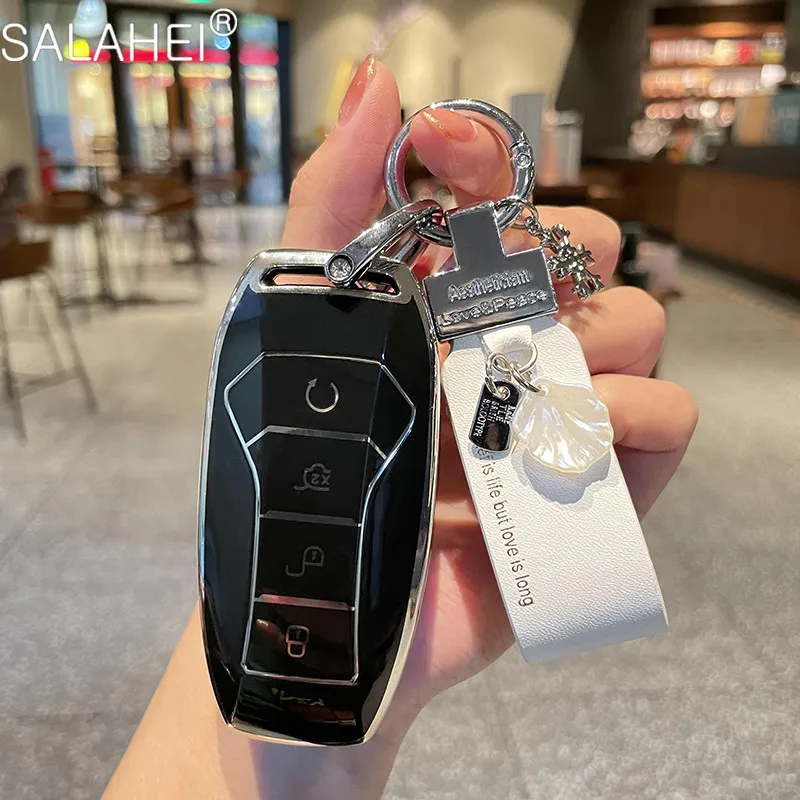 

TPU Car Key Case Cover Holder Protector Bag For BYD Tang DM 2018 Song Max QIn Pro Yuan Han Ev Dolphin Key Decoration Accessories