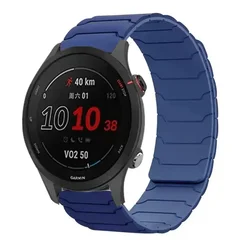 Magnetic Loop Silicone Strap - 22mm Sports Bracelet in Black for Realme Watch 3 3 Pro (Dark navy blue)