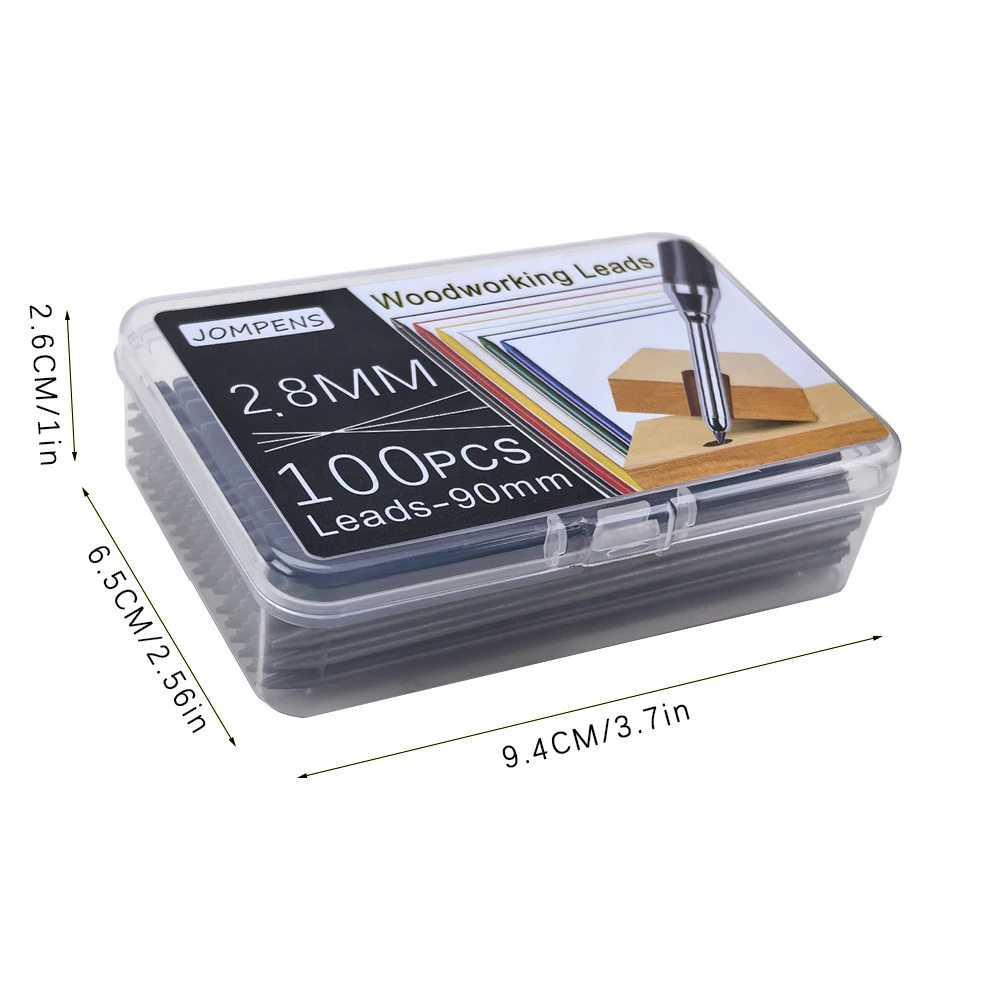 100 Tricolor 2.8mm Woodworking Pencil Leads for Marking and Drawing, Not Easy To Break, with A Small Box Pencil Sharpener 3