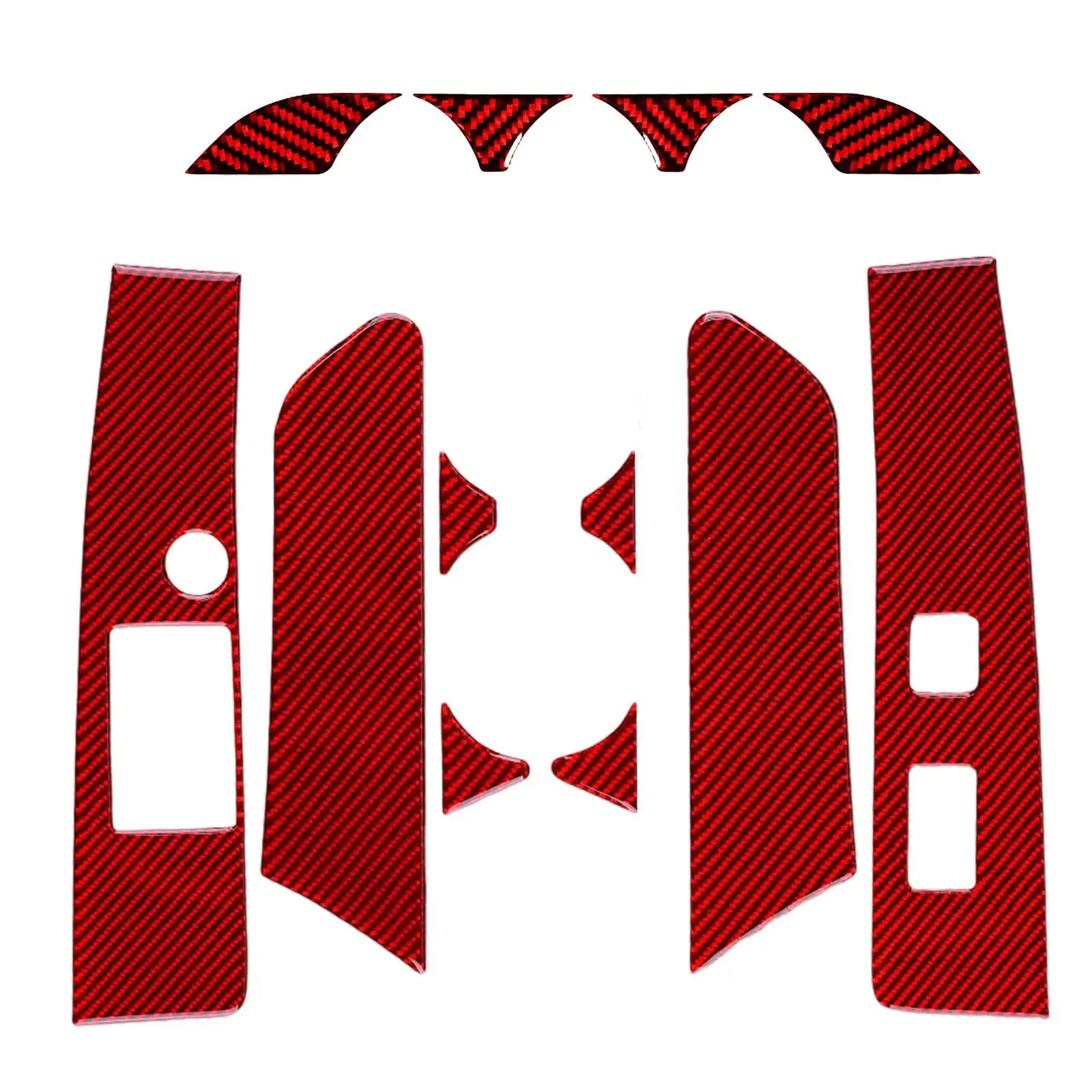 

12x Door Window Lift Switch Panel Cover Sticker Decoration Interior Trim Red for Toyota for tacoma 2016-2021 Accessory Durable