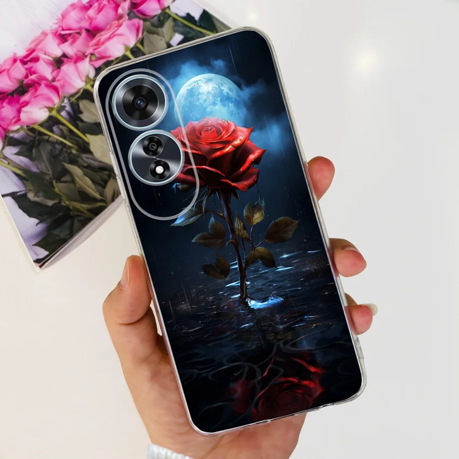 2024 New Stylish Flower Transparent Soft Silicone Slim Back Cover