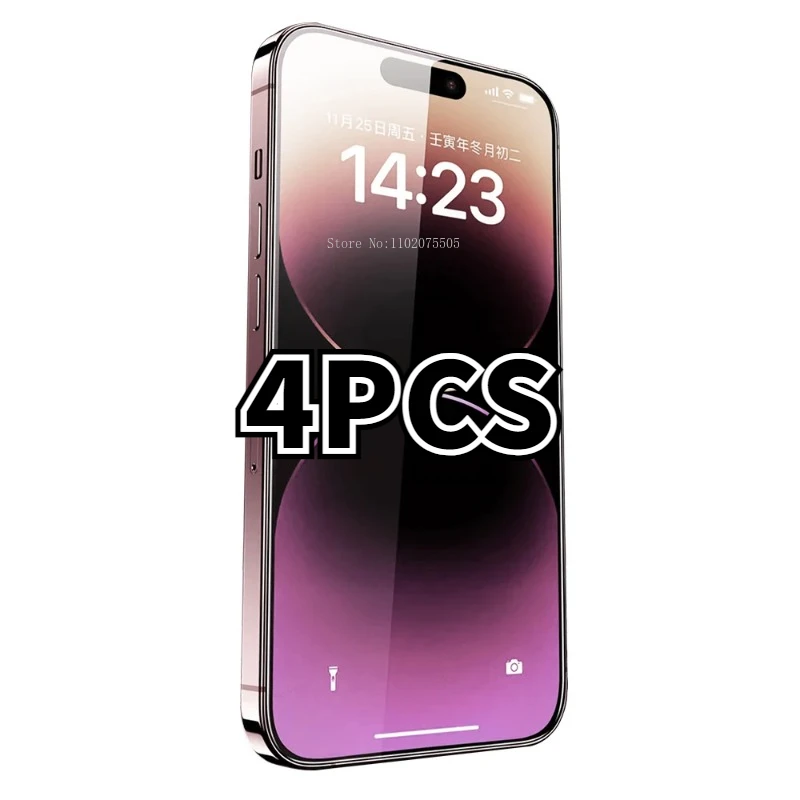

4Pcs 9D Tempered Glass For iPhone 14 15 12 13 11 Pro Max Mini Screen Protector for IPhone 7 8 14 15 Plus XR XS Max Glass Film