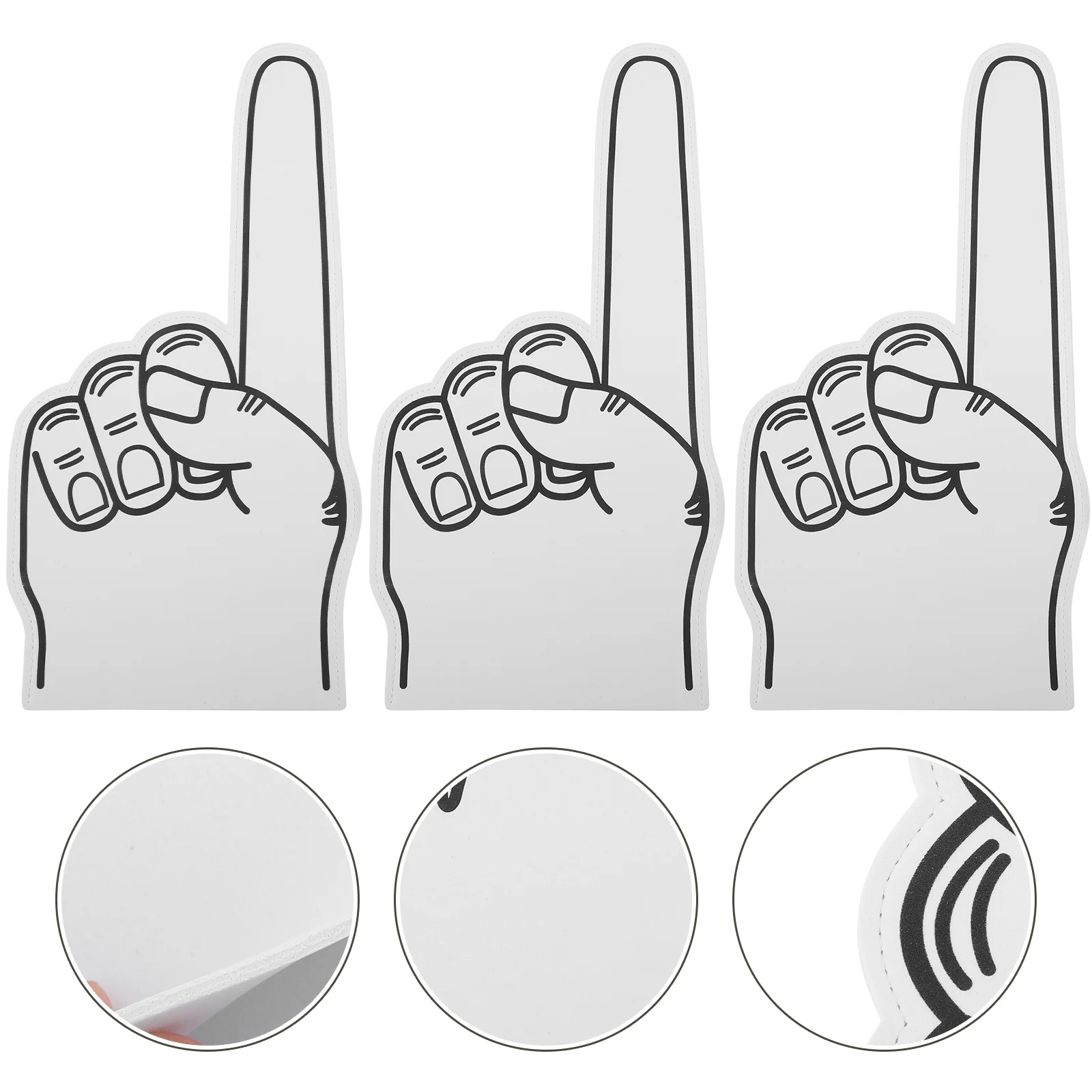 3pcs Black Soft EVA Foam Fingers Cheerleading Hands Sports Accessories Noise Maker Foams Finger For Games Souvenirs Team Sports