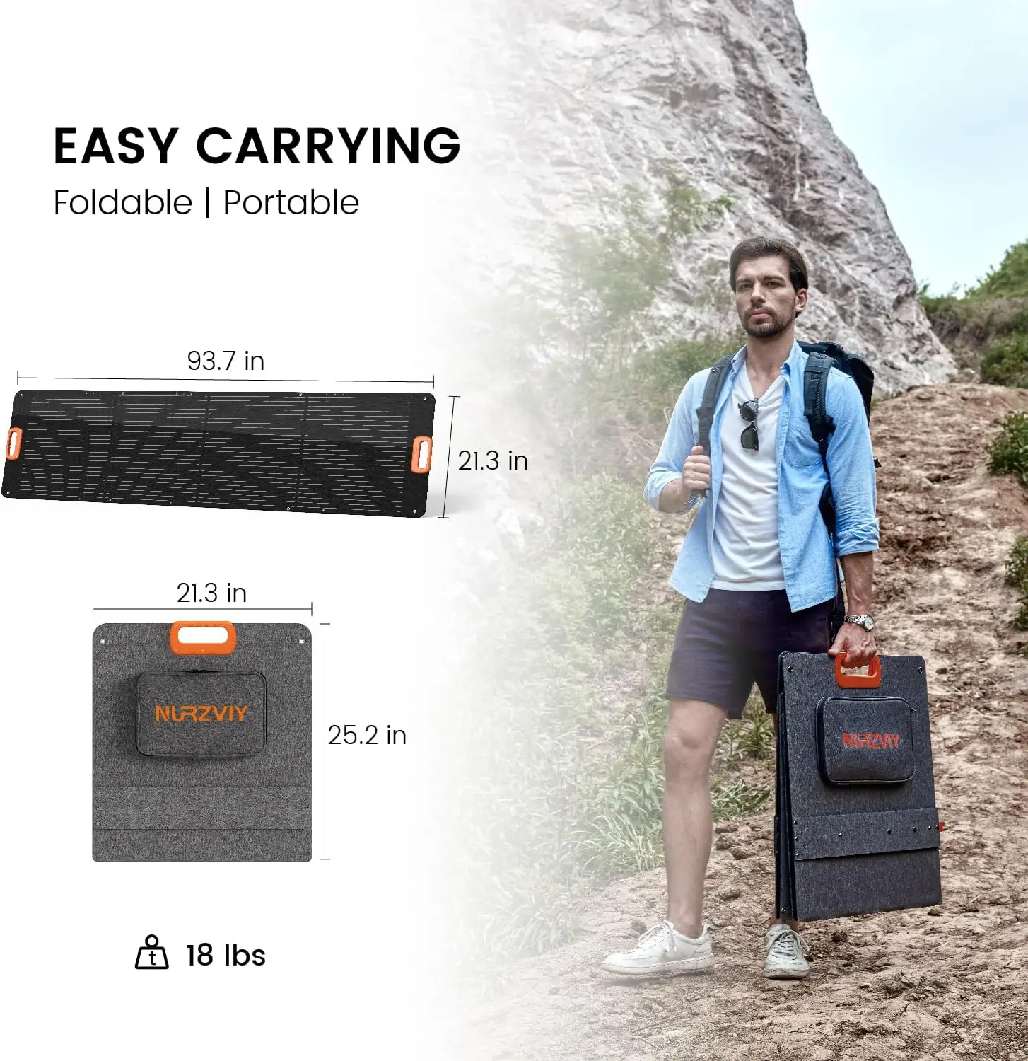 Solar Panel 200 Watt Foldable 200W Solar Cell Solar Charger for Power Station Waterproof w/Adjustable Kickstand 8mm Connector 6