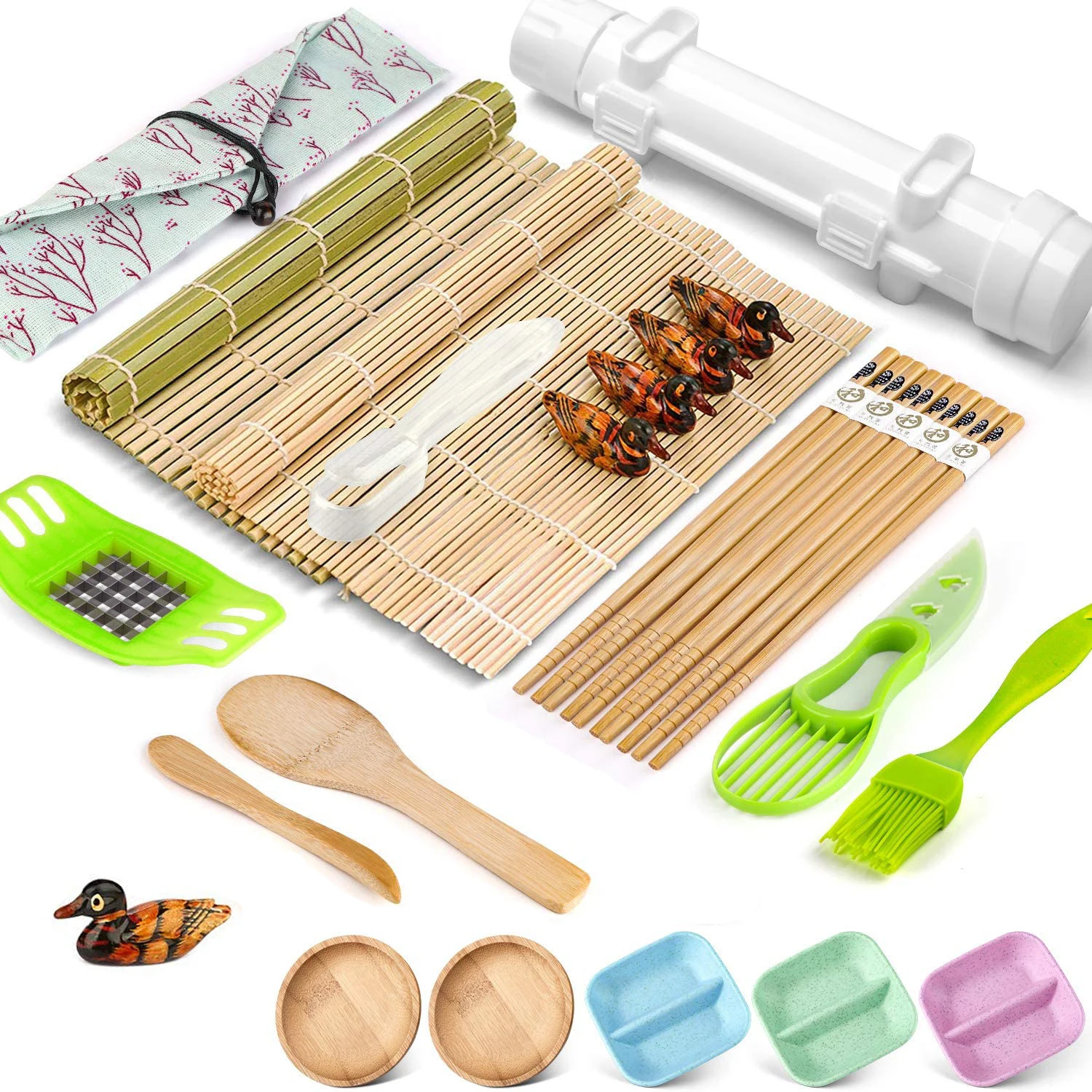 Sushi Roller, Delamu Professional 20 in 1 Bamboo Rolling Mat Sushi Making  Kit