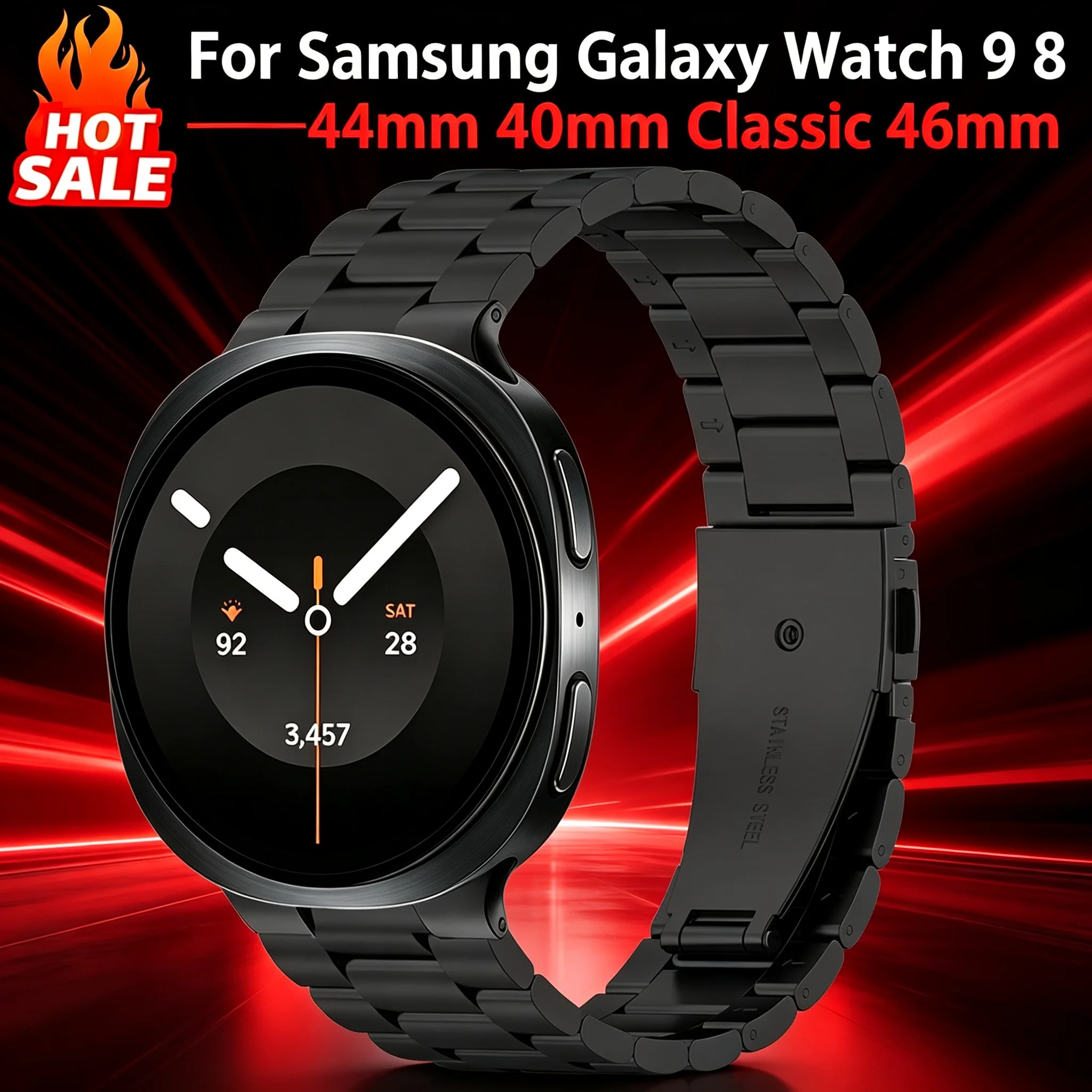 Premium Stainless Steel Metal Band - Elegant Link Bracelet Strap