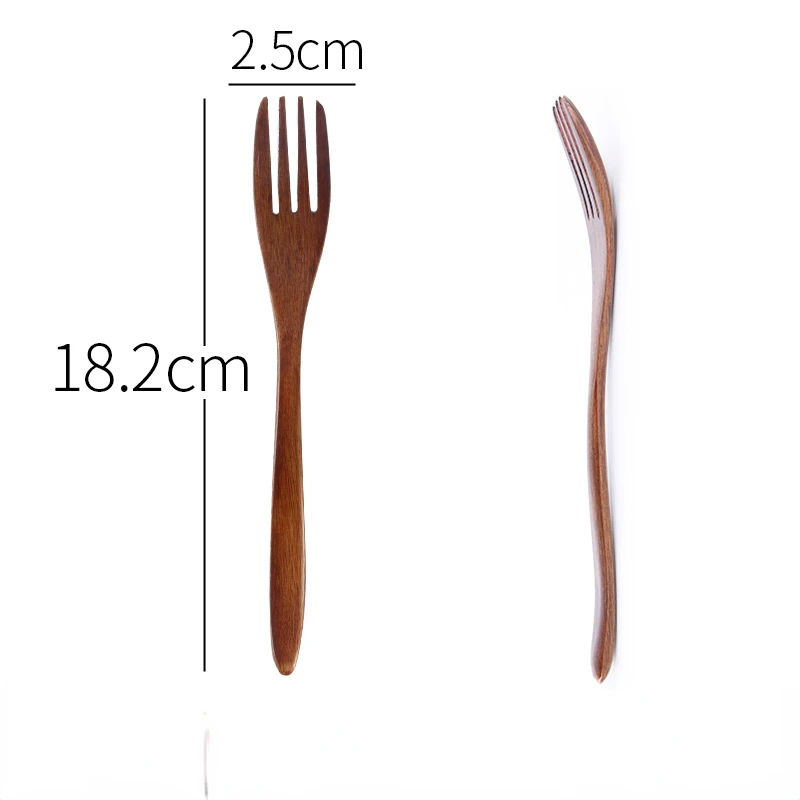 Japanese Solid Wood Fruit Forks 6pcs