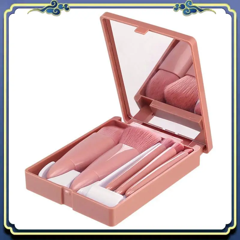 Latest Mini 5 Makeup Brushes Multifunctional Makeup Brush With Mirror Powder Brush Eye Shadow Brush Blending Brush 6