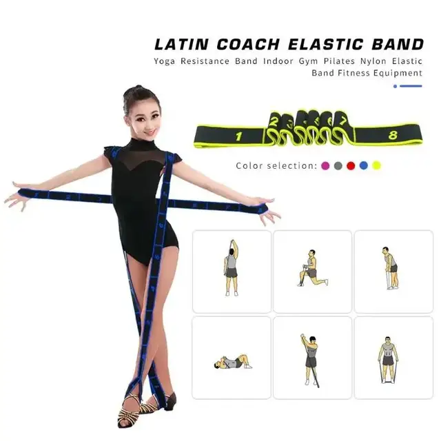 Yoga Belt Professional Gymnastics Supplies Stretch Resistance Band Indoor Gym Elastic Fitness Training Equipment 4
