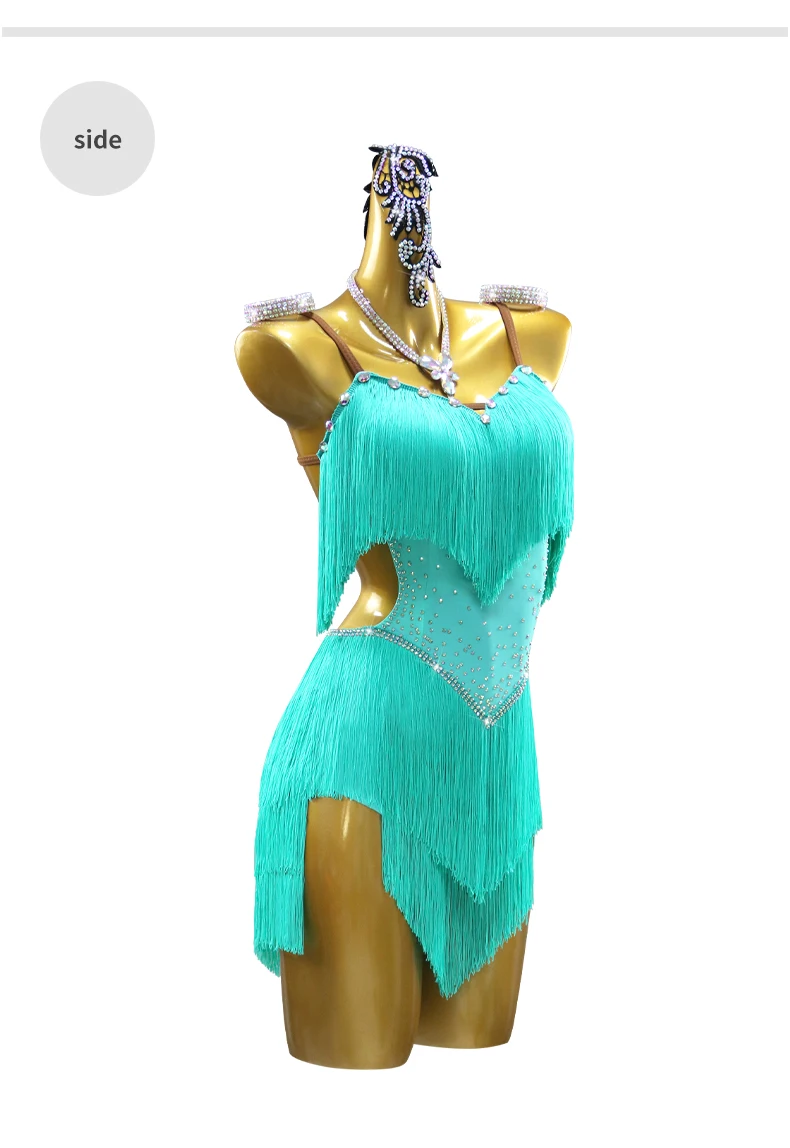 Abendkleid Lateinamerikanischer Tanz Bühnenkostüm Elegante Party 2026 Damen Kurze Kleidung Wettbewerb Übungstanz Mädchen Lyrische Outfits – Detail 8