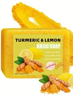 Savon à l'acide kojique au citron et au curcuma, visage et bain 2 en 1, hydratant en profondeur pour la peau, adapté à tous les Types de peau, 3 pièces 5