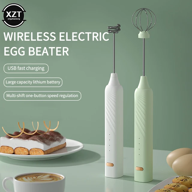 USB rechargeable Portable 2in1 Electric Egg Beater Whisk Coffee