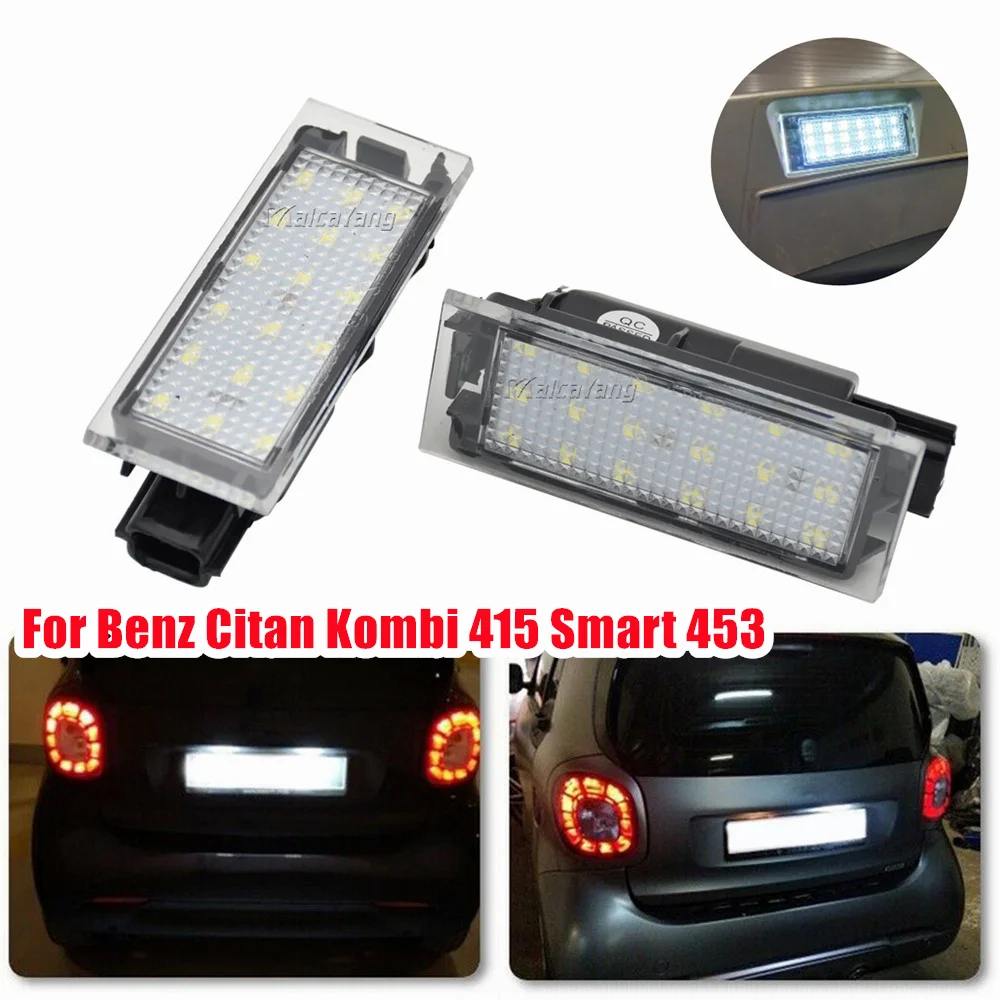 

LED Number Plate Lamp White License Plate Light For Mercedes Benz Citan Typ 415 2012-UP Mixto Kombi 415 Smart Fortwo Forfour