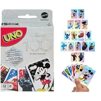 Mattel Games UNO Disney 100-Card Card Game Featuring Characters from the Anime Movie Collectible Foil Cards Make a Great Gift 1