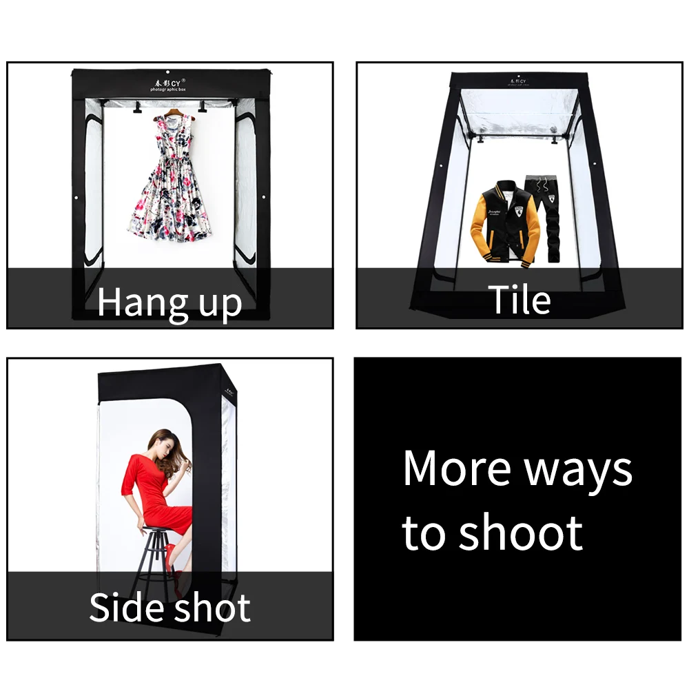 Scatola Luminosa 100x100cm Per Foto - LED Dimmabile Con 3 Sfondi (Bianco, Nero, Blu) - Foto 4