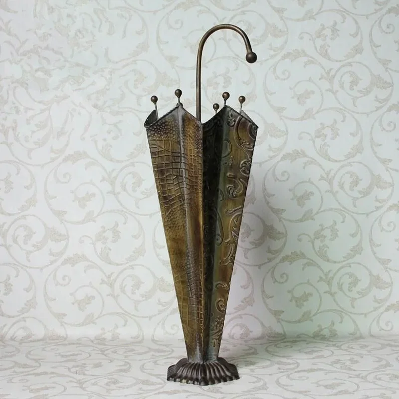 Creative Wrought Iron Rust-proof Stand Retro Craft Storage Bucket Holder Pool Umbrella Tray