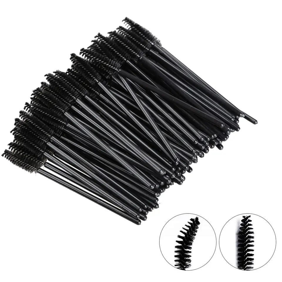 Black Disposable Eyelash Mascara Brushes 100 Pack