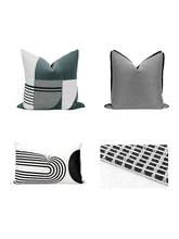  Nordic Ornamental Pillows for Living Room Home Decor Luxury Ramadan Sofa Pillow Case Cotton Linen Waist Pillow Cover 30x50cm 