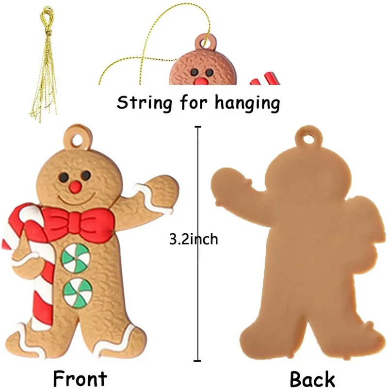 Gingerbread Man Ornaments For Christmas Tree Decorations Tall Gingerman Hanging Charms Christmas Tree Ornament Holiday Decor christmas decorations