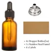 4-Pack 2oz Amber Glass Dropper Bottles with Funnel & Labels -Tincture Bottles 60ml Leakproof Tincture Bottles for Essential Oils 2