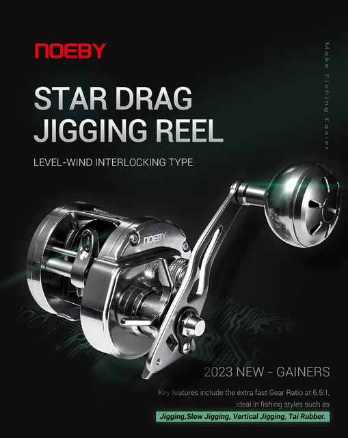 Noeby-Metal Jigging Fishing Reel, Saltwater Fishing Reels, Star