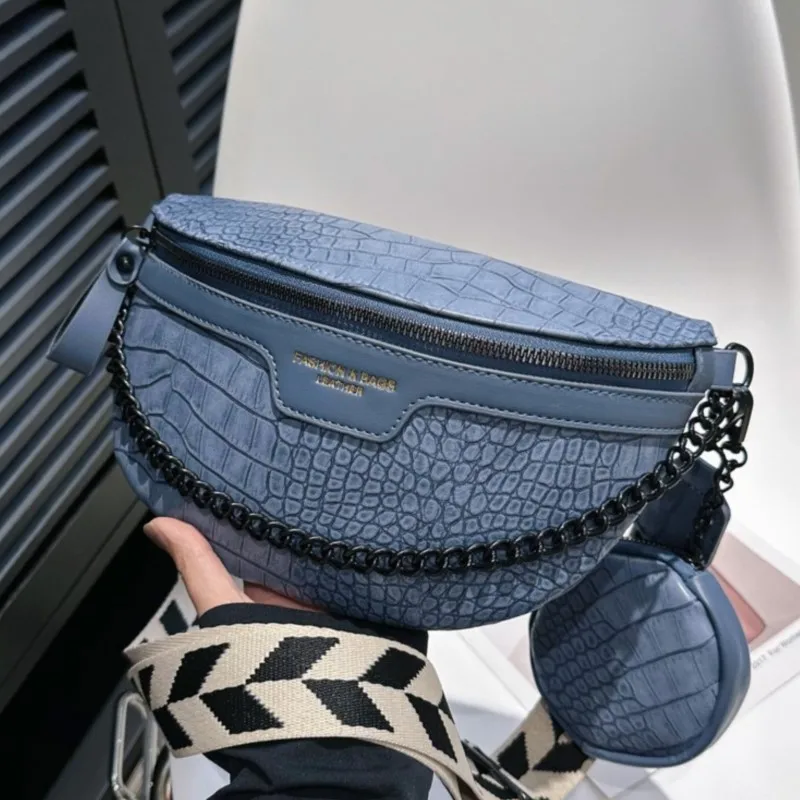 Fashion Women Chain Chest Bag Brand Leather Stone Pattern Shoulder Bag Lady Waist  Bag Designer Luxury Fanny Pack Cross Body Bag - Waist Packs - AliExpress