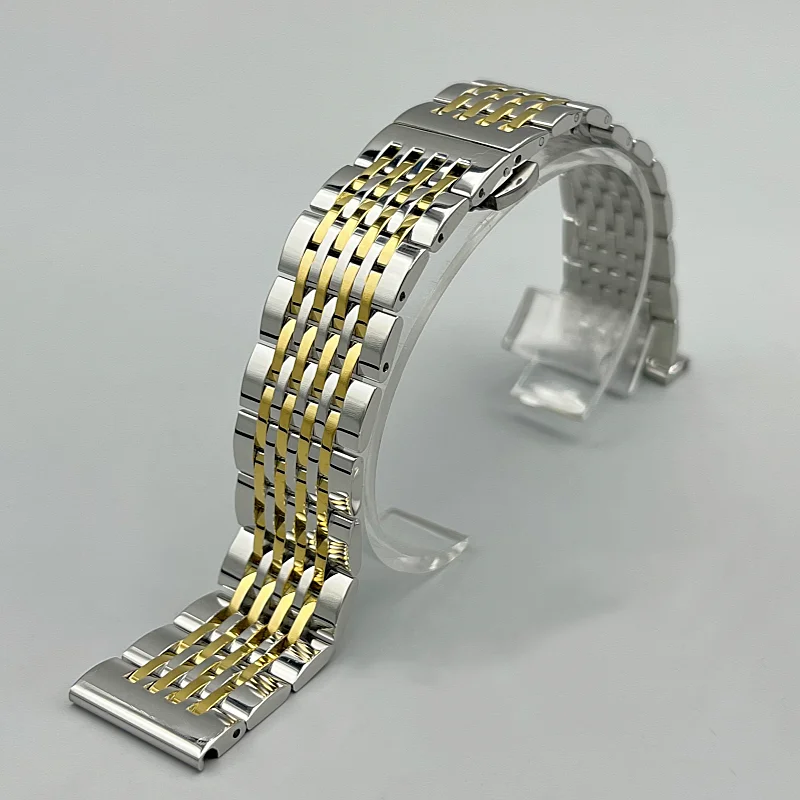 Premium Solid Stainless Steel Watch Band with Butterfly Clasp - Replacement Strap Bracelet